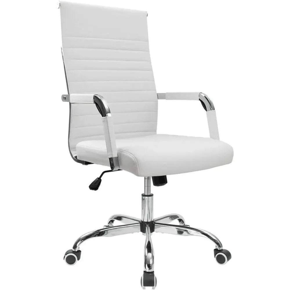 Office Desk Chair Mid-Back PU Leather